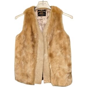 Anchorage Fur Factory Genuine Natural Fur Custom Vintage Tan Vest Made in Alaska